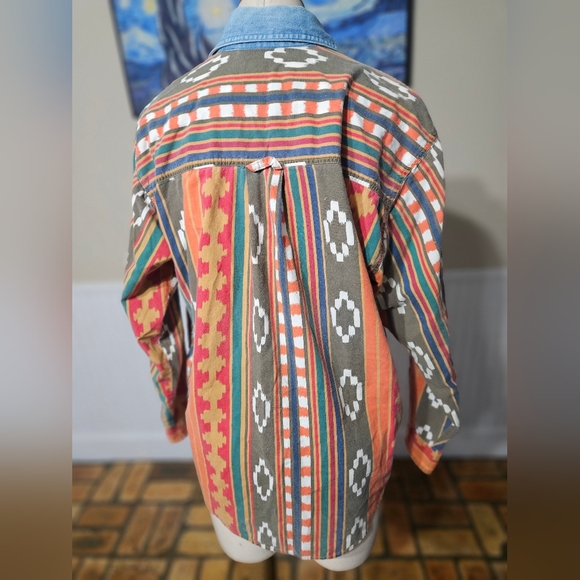VTG 80s Ilio Aztec Western Top Medium - Picture 3 of 4